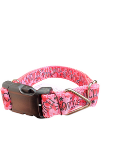 Bitch Pink Nylon Dog Collar