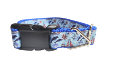 Dolphins at Sea Nylon Dog Collar