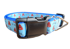 Blue Lil Shit Nylon Dog Collar MD, LG, XL, Leash