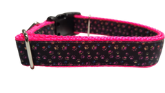 Colorful Pawprints Nylon Dog Collar