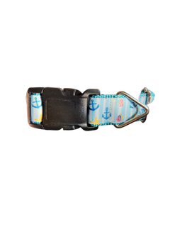Anchors and Fish Nylon Dog Collar