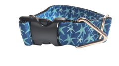 1.5" Wide Blue Starfish Nylon Dog Collar