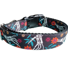 Halloween Skeleton Hands Nylon Dog Collar