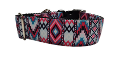1.5" Wide Pink Tribal Nylon Dog Collar