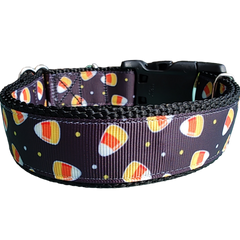 Halloween Scattered Candy Corn Nylon Dog Collar