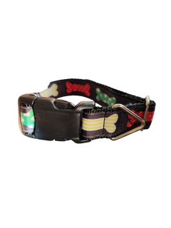 Patterned Bones Nylon Dog Collar