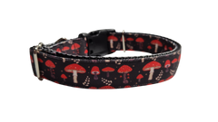 Red Mushrooms Nylon Dog Collar