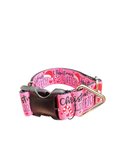 1.5" Wide Christmas Is So Fetch Nylon Dog Collar
