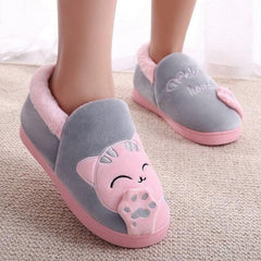 Women Winter Home Slippers Cat Shoes Non-Slip Soft Winter Warm House Slippers Indoor Bedroom Couples Shoes Womens Slippers Slip On Memory Foam House Outdoor Indoor Warm Fuzzy Plush Slippers